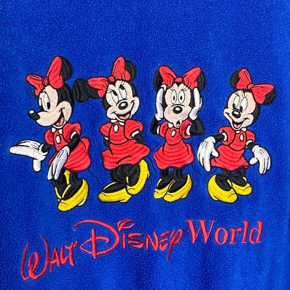 Vintage Disney Mickey Inc Womens Size Medium Blue Minnie Mouse Fleece Top - Picture 4 of 11